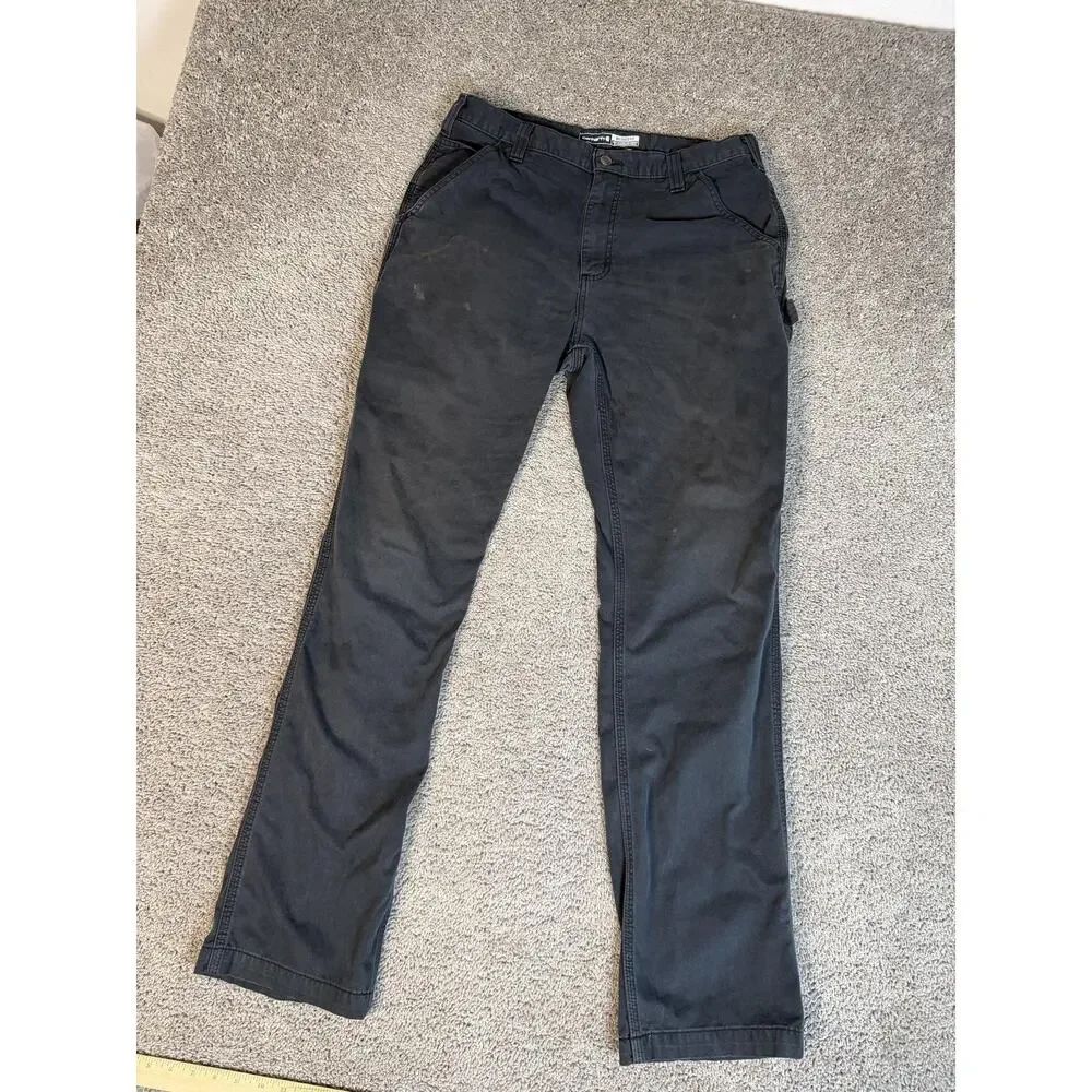 Carhartt Pants Mens 36x36 Black Carpenter Relaxed Fit Pockets Workwear